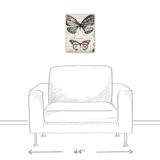 Double Butterfly 12" x 16" Canvas Wall Art